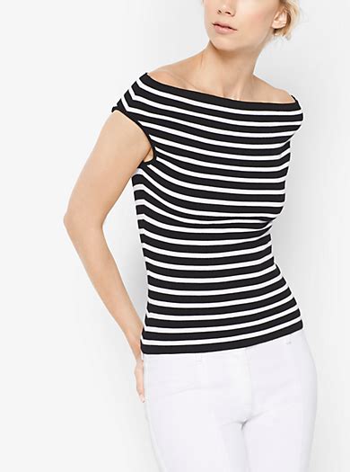 michael michael kors cabana stripe off the shoulder bandea|michael kors off shoulder top: Women's Clothing .